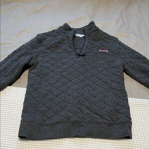 Vineyard Vines Charcoal Quilted Pullover